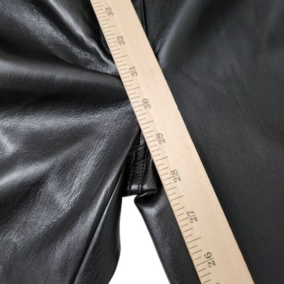 Aritzia Wilfred Melina Pants 0 Black Vegan‎ Leather Straight Leg High Waisted - Picture 10 of 10